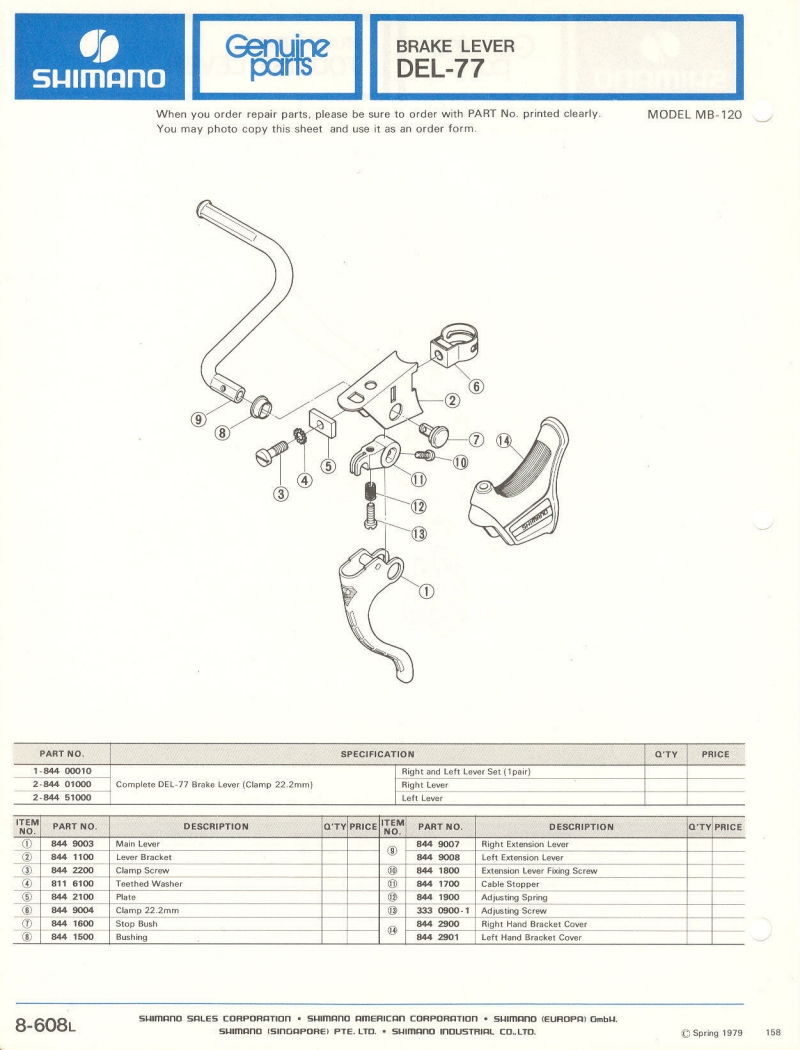 Shimano parts catalog  (04-1979)