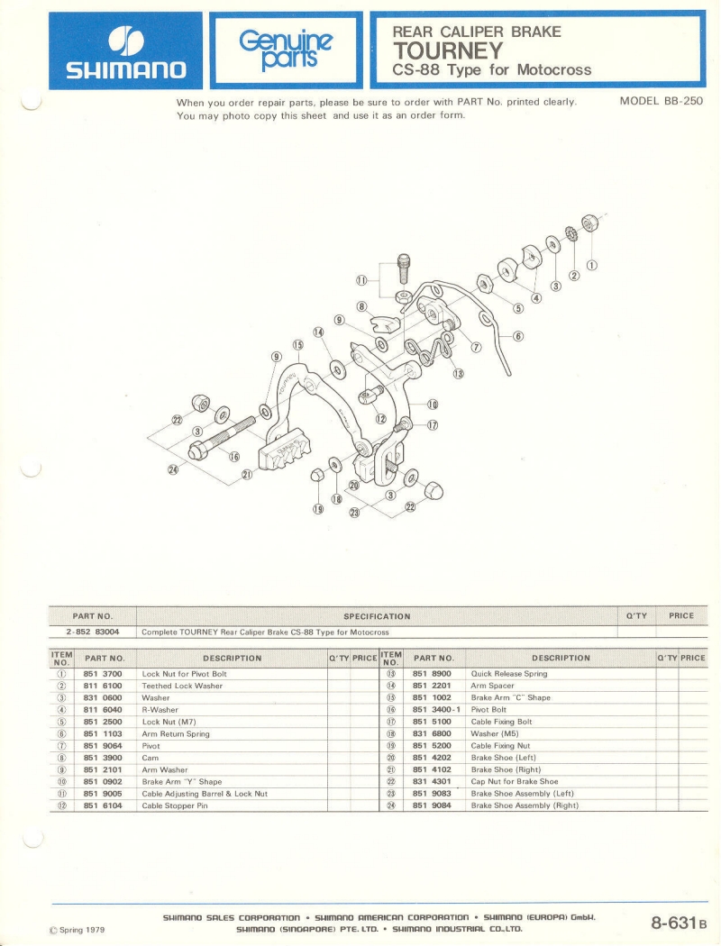 Shimano parts catalog  (04-1979)