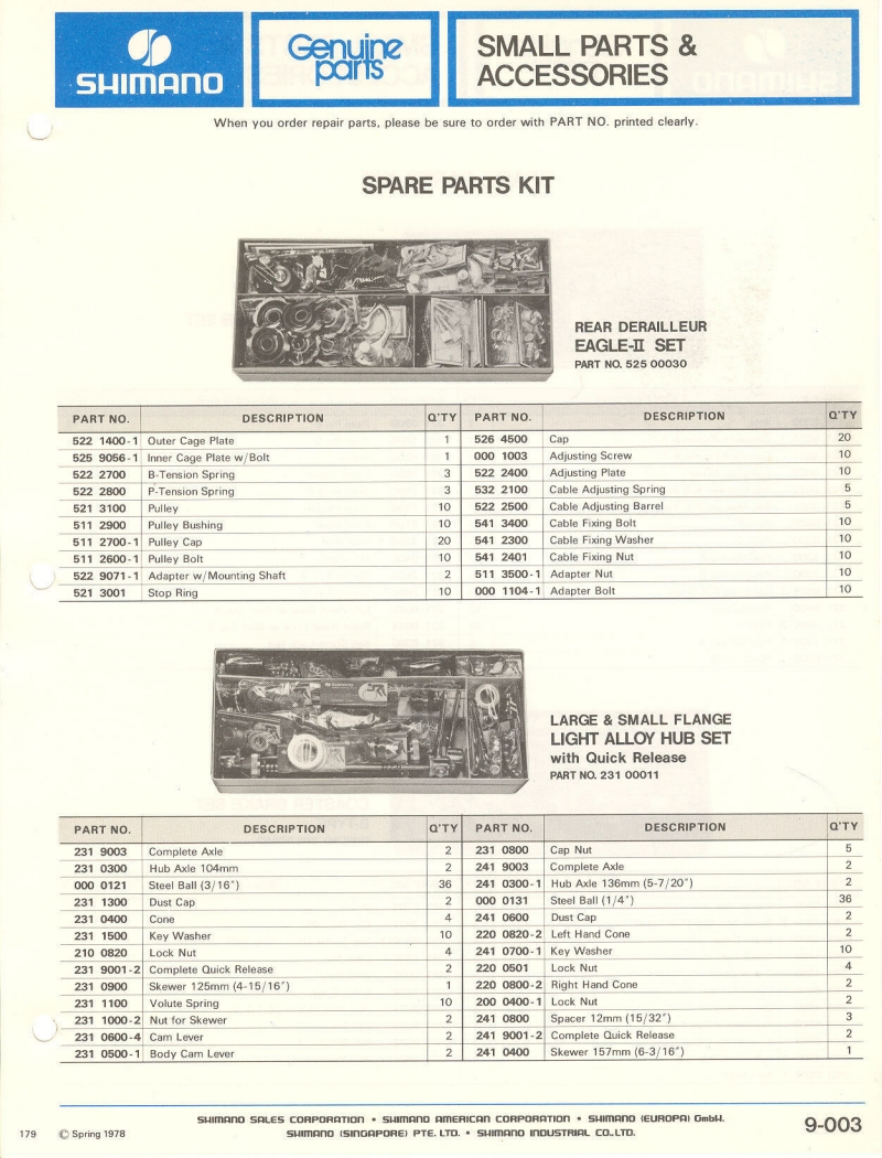 Shimano parts catalog  (04-1979)