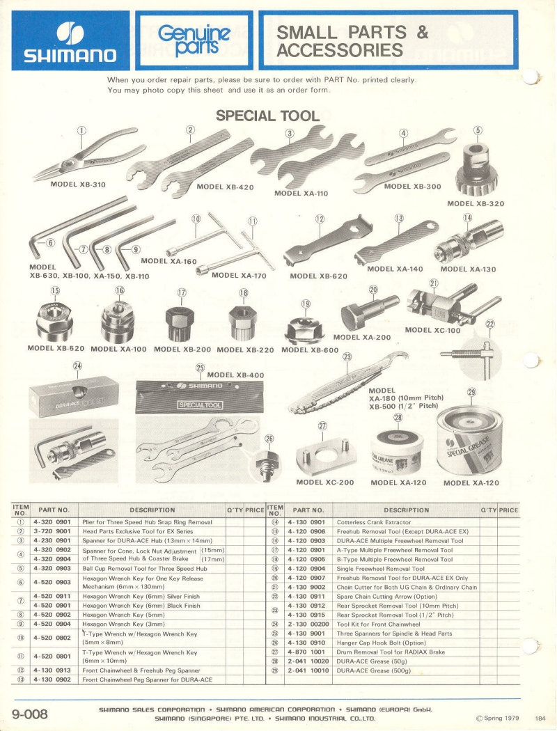 Shimano parts catalog  (04-1979)