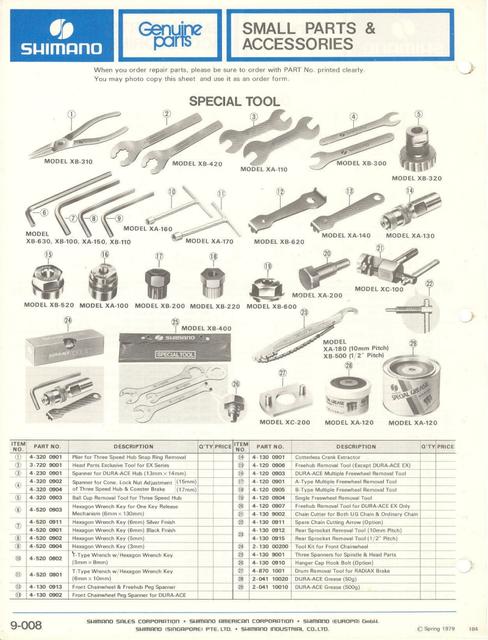 Shimano parts catalog  (04-1979)