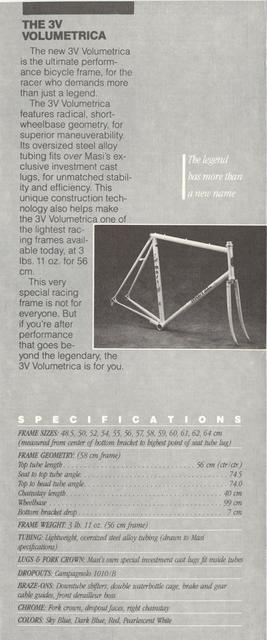 Masi USA catalog (1986)